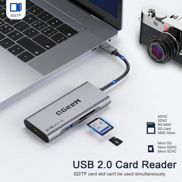 QGEEM - Adaptador Hub Puerto USB-C 7 en 1 y 9 en 1 - Imagen 4