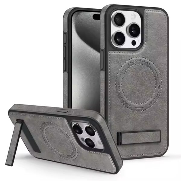 Case Magnético de Cuero PU para iPhone Pro Max 15 y 16 - Imagen 2