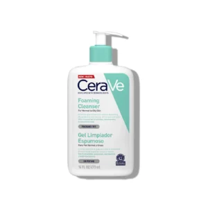 CeraVe Gel Limpiador Espumoso 473 ml, ideal para piel grasa o mixta. Limpieza facial con niacinamida, ácido hialurónico y ceramidas.
