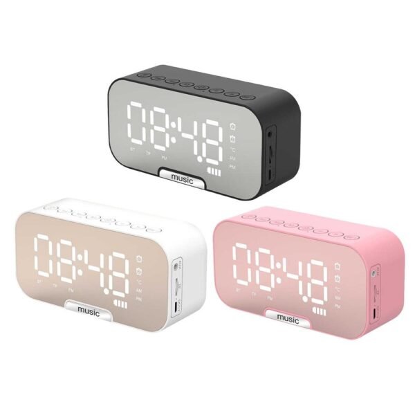 Parlante Radio Alarma Despertador con BT y LED - Imagen 2