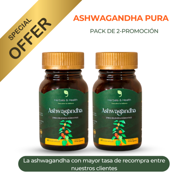 HERBALS & HEALTH Ashwagandha 60 Caps - Imagen 3
