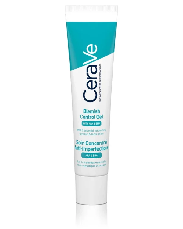 Tubo de Gel CeraVe Control Imperfecciones 40 ml, tratamiento para piel con acné o grasa. Fórmula ligera con ácido salicílico, ceramidas y niacinamida.