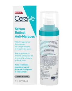 CeraVe Sérum Retinol Antimarcas 30ml, tratamiento facial nocturno con retinol encapsulado, niacinamida y ácido hialurónico.