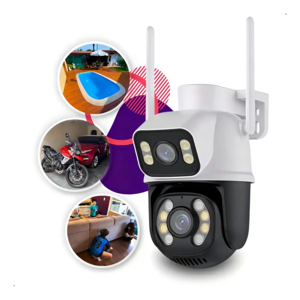 Cámara IP A28B Wifi  Doble Lente 360 Exterior - Imagen 2