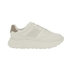 Zapatillas Calvin Klein Blend Low Top color Ivory, diseño minimalista con perfil bajo y logo CK en el talón.