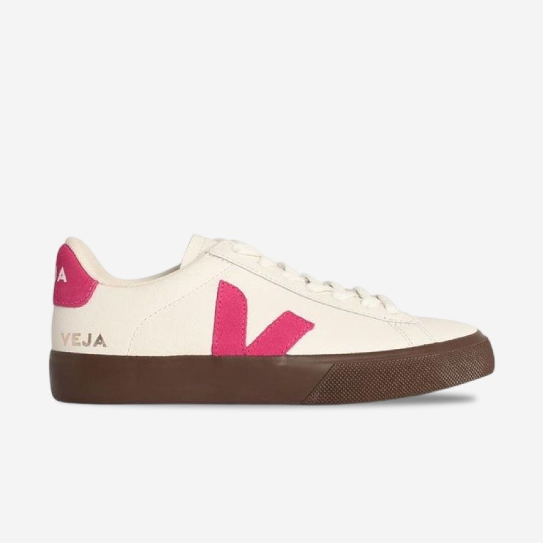 VEJA Zapatillas Campo Cuero Blanco Rosa y Corteza