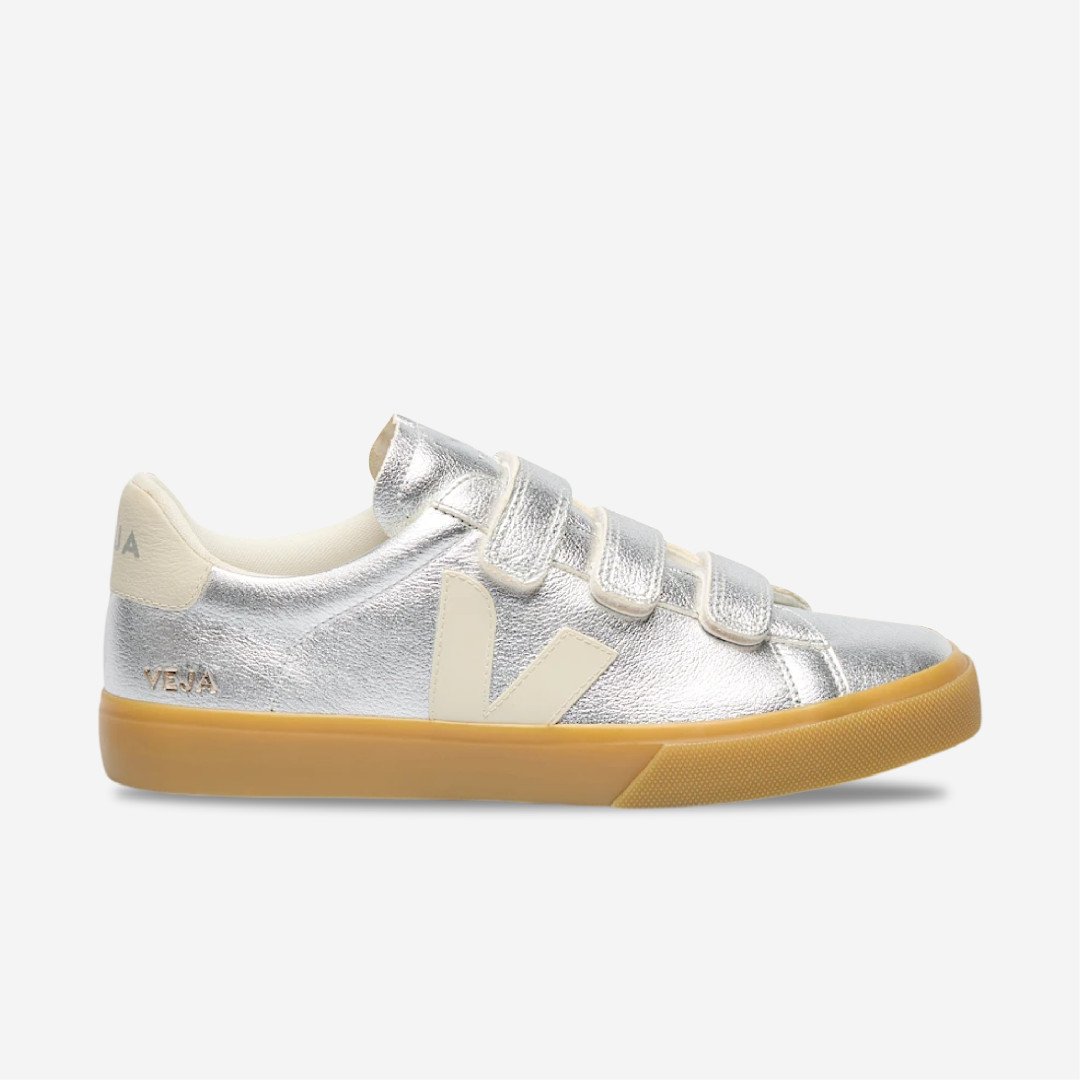 VEJA Zapatillas Recife Cuero Plata Pierre