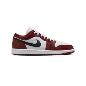 Nike Air Jordan 1 Low White Dark Pony de cuero con amortiguación Nike Air.